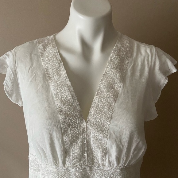 Libby Edelman Women’s White Lace Y2K Handkerchief Dress Size Large Bridal Party - Picture 4 of 9